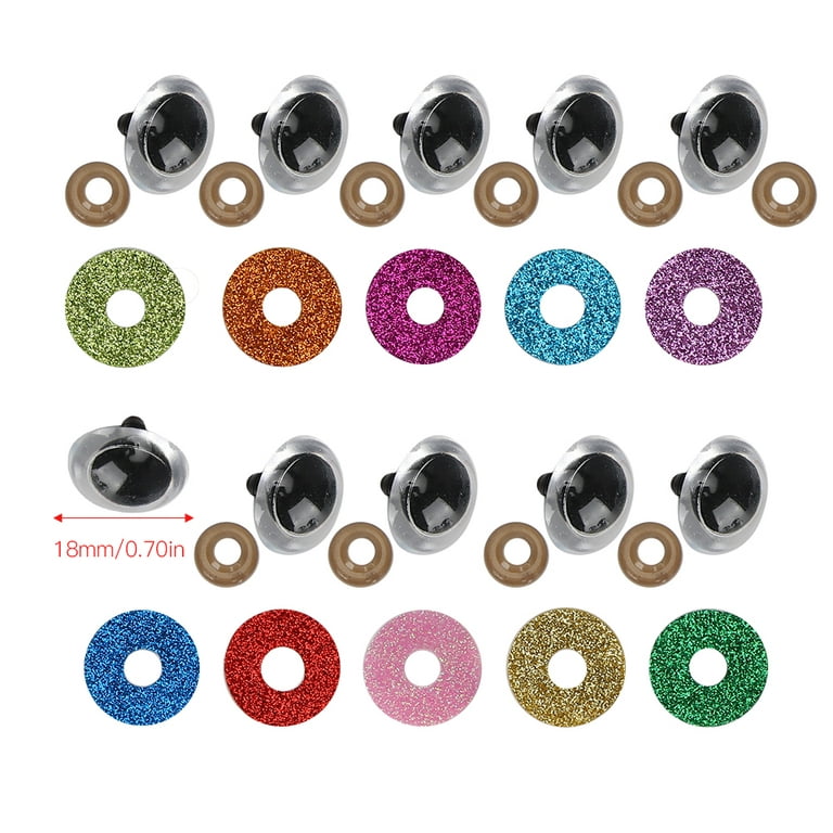 Colorful Eyes, Craft Doll Eyes, DIY Craft Supplies For Crochet Toy Crafts  Puppet Toy Stuffed Animals Dolls 16MM,18MM,20MM,24MM 