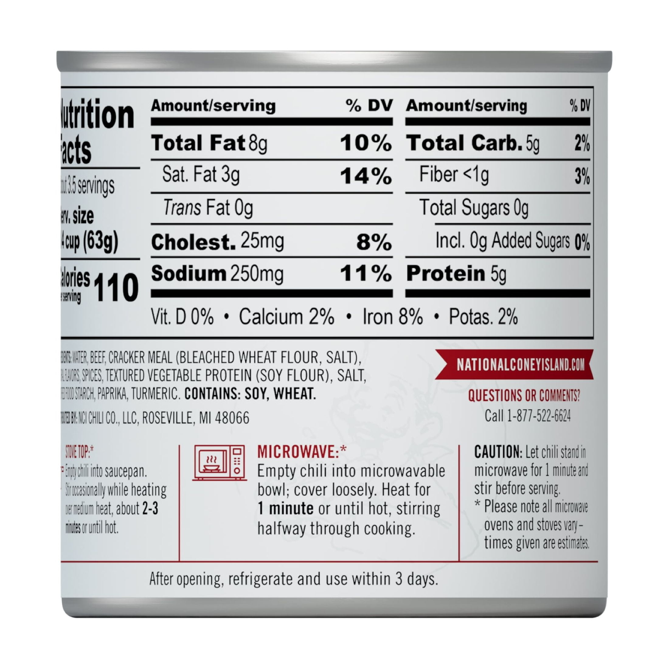 National Coney Island Chili Without Beans, Canned Chili Sauce, 7.5 oz (Pack of 4)