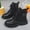 #03-Black, variant on Girls Ankle Boots with Side Zipper, Fall Non Slip Lace-Up Solid Color Trendy Fashion Booties for Daily Outings Red