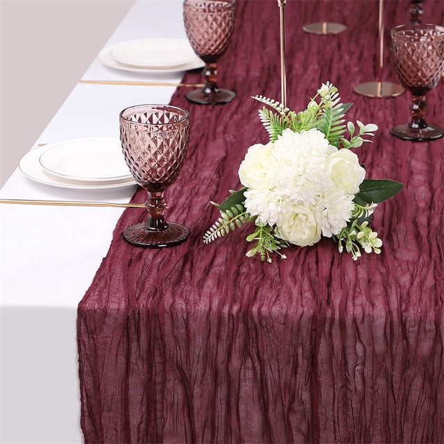 Swedish wrinkled cloth table runner bohemian balinese tablecloth table runner country wedding party table decoration multicolor