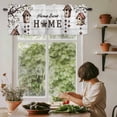 thumbnail image 6 of Sweet Home Rod Pocket Curtain Valance, Western Stars Bird Houses White Wood Plank Farmhouse Window Valance for Living Room, Bedroom, Kitchen 42"W x 12"L, 6 of 9