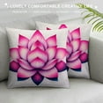 thumbnail image 3 of Orinice  Lotus Throw Pillow Cushion Cover, Vibrant Lotus Flower Pattern Spa Yoga Balance Energy Lifestyle Image, Decorative Square Accent Pillow Case,  White, 3 of 5