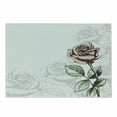 thumbnail image 1 of Rose Cutting Board, Victorian Antique Design Sketchy Stem with Blossom and Faded Flourish, Decorative Tempered Glass Cutting and Serving Board, Small Size, Pale Green Pale Pink, by Ambesonne, 1 of 1