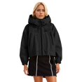 thumbnail image 2 of Rain Jacket for Women Outdoor Lightweight Windproof Waterproof Zip Up Hooded Windbreaker with Pockets Outerwear, 2 of 5