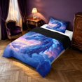 thumbnail image 2 of Manfei Traditional Dragon Animals Twin Comforter Sets,Fantasy Starry Sky Bedding Set,Blue Pink,Black Reversible,2-Piece,1 Comforter and 1 Pillowcase, 2 of 7