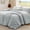 Light Grey, variant on Full Size Comforter Set Light Blue, 3- 90% Polyester 10% Linen Blend Bedding Set, Linen-Look Textured Stripe, Down Alternative - Comforter with Pillow Shams