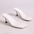 thumbnail image 5 of Women's Clear Square Open Toe High Heel Sandals Fashion Slip On Backless Crystal Stiletto Heel Slide Sandals Sexy Wedding Party Prom Dress Shoes, 5 of 8
