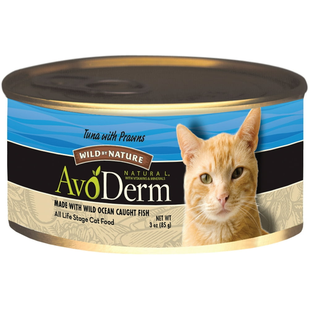 AvoDerm Natural Wild by Nature Tuna with Prawns Wet Cat Food, 3 oz. Can