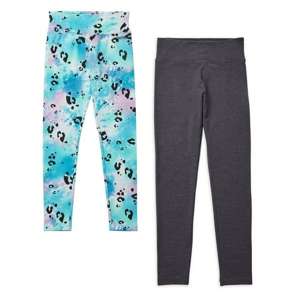 Girls Graphic Print Two Pack Leggings Pants Set