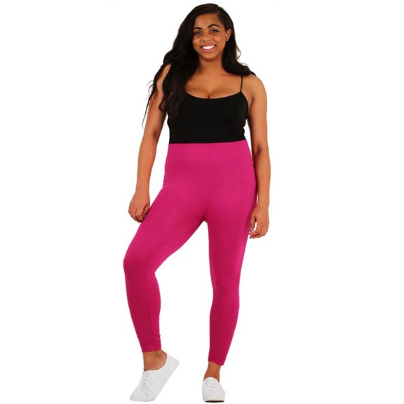 LAVRA Women's Plus Size Nylon Leggings Full Length -Fuchsia