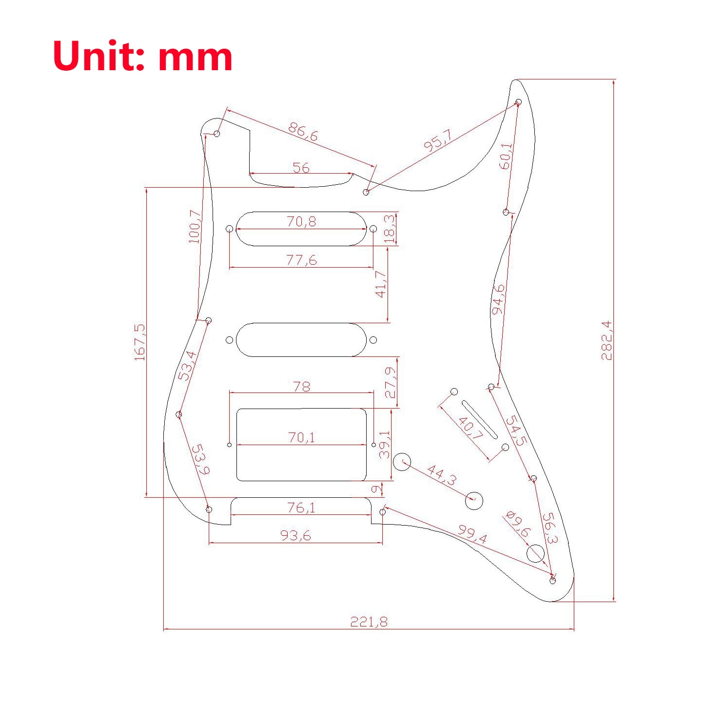 Guitar Prewired Loaded Pickguard, with Alnico 5 Humbucker & single coil Pickups, for Fender USA/Mexico Strat Electric Guitar Replacement Parts