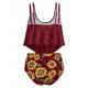 thumbnail image 2 of Conjunto Tankini de superposición de contraste de girasol talla grande Rosegal Tankinis, 2 of 5