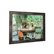 La Grenouillere, The Frog Pond by Pierre-Auguste Renoir Framed Wall Art Print, Impressionist Art Print, 11x14, 2403BW