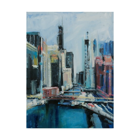 Trademark Fine Art 'River View Cityscape' Canvas Art by Curt Crain