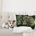 thumbnail image 4 of Ambesonne Monstera Throw Pillow Cover 2 Pack, Abstract Boho Mystery Art, 20", Fern Green Pale Brown, 4 of 7