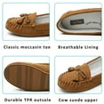 thumbnail image 4 of Real Fancy Moccasin Slippers for Women Flat Casual Comfortable Loafer Shoes Womens Moccasin Slippers Spring Driving Moccasins Shoes(Tan), 4 of 6