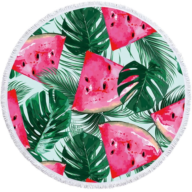 Beach Blanket Sandproof Round Printed Microfiber Beach Towel Super Lightweight Colorful Bath Towel Sandproof Beach Blanket Beach Mat Multi-Purpose Towel for Travel Swimming Pool