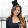 thumbnail image 3 of UNOMOR Party Fascinators Hat Headband Black Plush 1 Piece 5.1x4.5x0.5in, 3 of 12