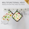 thumbnail image 4 of Yayeee Oven Mitts and Pot Holder Set of 4 Heat Resistant Kitchen Gloves Baking Hot Pad, White Vegetables Pattern, 4 of 5