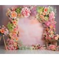 thumbnail image 6 of Vintage Flower Photography Backdrop Floral Arch Door Wedding Bridal Shower Photography Backdrop Abstract Frame Flowers Wedding Ceremony Baby Shower Birthday Party Background Decoration Banner, 6 of 6