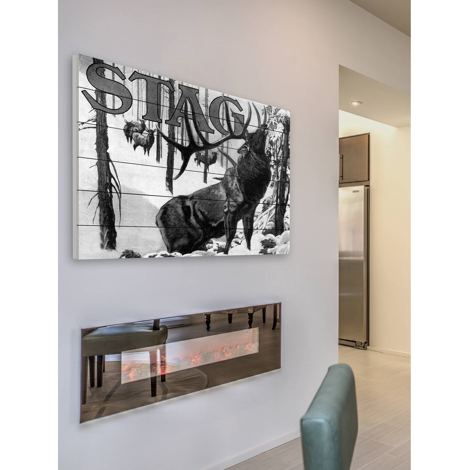 Marmont Hill "Stag" Painting Print on White Wood