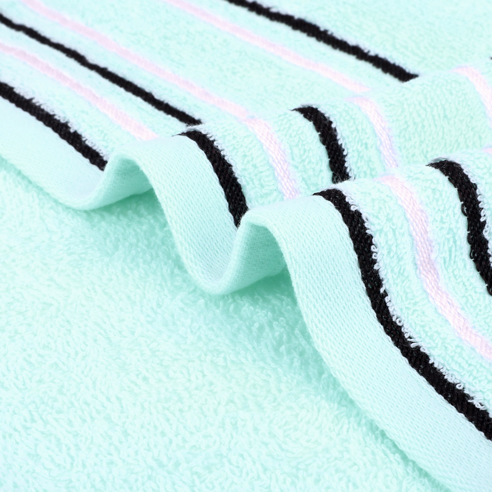 REGALWOVEN Hand Towels for Bathroom Cotton Striped Pattern Absorbent Soft Decorative Hand Towel Blue-13" x 27" 2-Piece