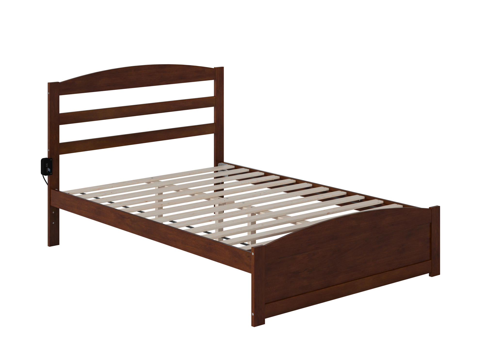 AFI Warren 14" Full Wood Platform Bed Frame with Headboard and Footboard, Walnut