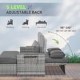 thumbnail image 3 of Ensemble Gris de Canapé-Lit en Rotin 2 Pcs avec Repose-Pieds et Rangement – Mobilier de Terrasse et de Jardin – Dossier Réglable et Coussins – Sièges d'Extérieur, 3 of 7