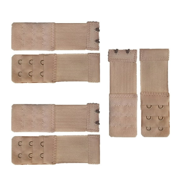 hongheyi 6pcs Women Comfortable Bra Extenders Elastic Extension Buckle Bra Lengthened Strap (2 Hooks, Apricot)
