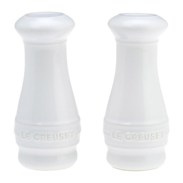 Salero y pimentero Le Creuset, cerámica, 120 ml, color blanco, juego de 2