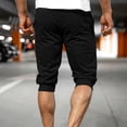 thumbnail image 4 of qolati Mens 3/4 Jogger Capri Pants Elastic Waist Below Knee Sweat Shorts Slim Fit Lightweight Drawstring Workout Gym Running Sweatpants with Pockets S-3XL, 4 of 9