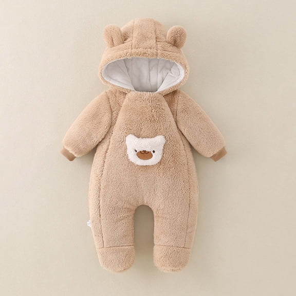 MEZZALL Cozy Winter Romper Jumpsuit Baby Boys Girls Soft Warm Onesie Playwear Bodysuit Cute Toddler Autumn Fall Outdoor Indoor Activities Breathable Long Sleeve O-Neck Spring Child One-Pieces