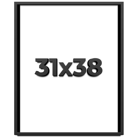 31x38 Shadow Box Frame Black | 1 inches Deep Real Wood Contemporary Shadowbox Display Frame | UV