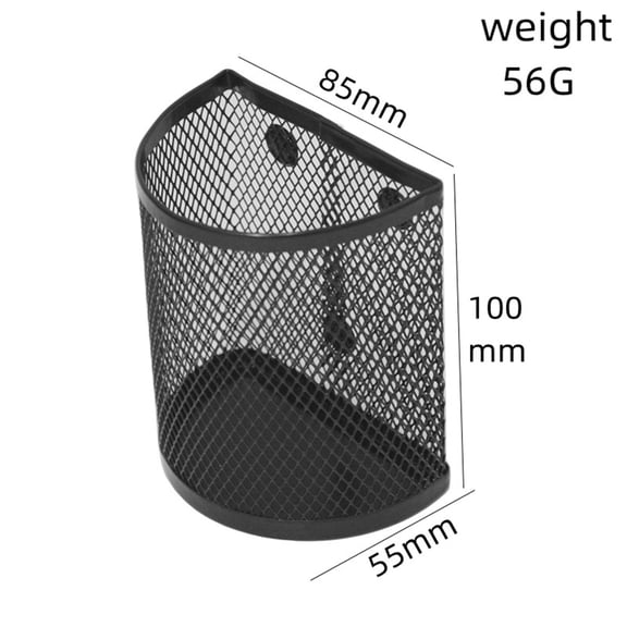 Clearance Under $1.99! 1PC Magnetic Mesh Pen Holder, Semicircle Organizer with Strong Magnets for Fridge & Whiteboard, Metal, for Office & Home, (One Size, Black)