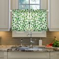 thumbnail image 2 of Yayeee Kitchen Curtains Light Filtering 27"x36" Rod Pocket Short Cafe Window Panel, Green Dot Triangles Pattern, 2 of 7