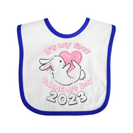 

Inktastic It s My 1st Valentine s Day Bunny 2023 Gift Baby Boy or Baby Girl Bib