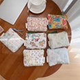 thumbnail image 6 of Quilted Cotton Toiletry Bag Cute Flower Pattern Coin Purse Small Makeup Pouches Women Girls Storage Bag, 6 of 9