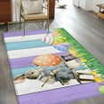 thumbnail image 3 of Easter Bunny Area Rug 4'x6', Colorful Eggs Spring Grass Purple Blue Wooden Washable Non-Slip Rugs, Low Pile Large Carpet for Living Room Bedroom Dining Room Kitchen Office Indoor Mat, 3 of 9