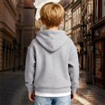 thumbnail image 6 of GiLiling Kids Waffle Hoodie - Boys Girls Solid Color Quarter Zip Long Sleeve Drawstring Hooded Sweatshirt with Pocket (Grey, 14-15 Years), 6 of 9