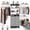 Gray, variant on Armocity 8FT Closet System with 3 Wooden Drawers, 20''-96'' Width Closet Organizer with 3 Hanging Rods and Shelving Towers(Cut to Fit), White