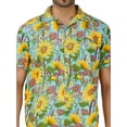 thumbnail image 7 of Stylore Mens Hawaiian Shirt Short-Sleeve Funky Summer Sunflower Turquoise 5XL, 7 of 7