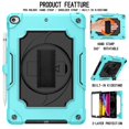 thumbnail image 5 of iPad 10.2-inch 2020/2019 Case with Soft Screen Protector, Dteck 3 in 1 Hybrid Rugged Shockproof Kickstand Case with 360 Rotating Hand Strap, Shoulder Strap for iPad 8th Gen/iPad 7th Gen, Mint/Black, 5 of 6