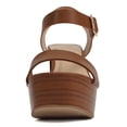 thumbnail image 3 of Soda Women Block Chunky Stacked High Heels Sandals Open Toe Platform Ankle Strap Band OPTIONS-S Brown Tan 10, 3 of 5
