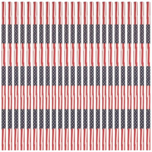 SHISUYAN Pailles en Papier Rouges Durables pour Boire Parfaites pour les Célébrations du 4 Juillet et Toute Occasion 50 Pcs