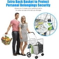 thumbnail image 3 of SSyao Jumbo Shopping Cart with Rolling Swivel Wheels, Foldable Grocery Cart on Wheels with Double Basket, Heavy Duty Utility Cart, Shopping Carts for Groceries Laundry Book Luggage Travel Silver, 3 of 10