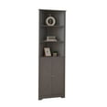 thumbnail image 3 of Kings Brand Furniture Cecilion Tall Corner Cabinet with 2 Doors and 4 Shelves for Small Space, Bathroom, Kitchen, Living Room (Grey), 3 of 4