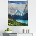 thumbnail image 1 of Nature Tapestry, Mount Cook and Pukaki Lake in New Zeland Landmark Scenic Scenery Forest, Fabric Wall Hanging Decor for Bedroom Living Room Dorm, 5 Sizes, Blue White Green, by Ambesonne, 1 of 1