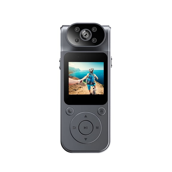 GJX Camcorder, Video Camera 180° Rotatable Camera with 4K Lens and Rotatable Clip Body Camera 4K Video with Body Audio and Clip