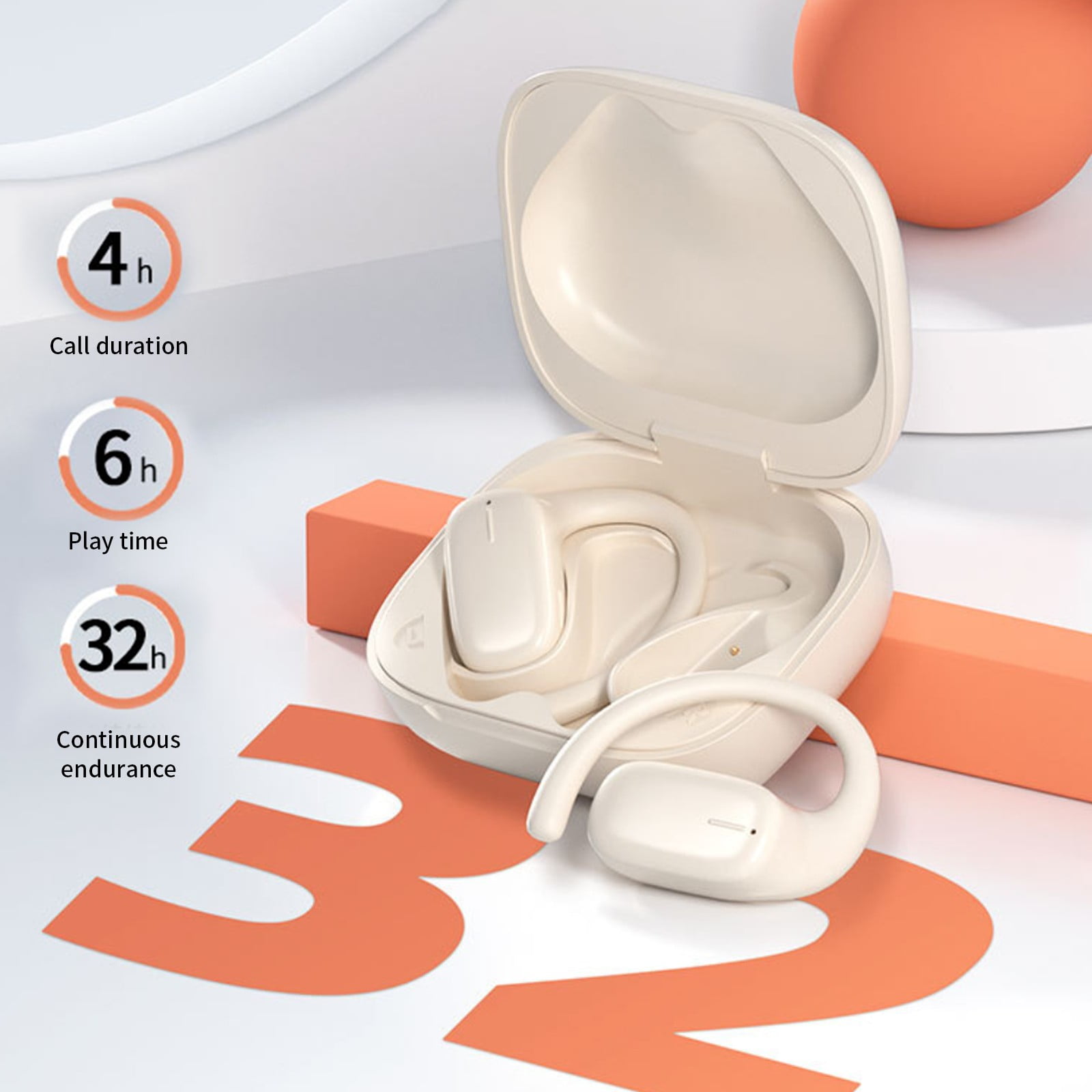 Up to 65% off Ear Mounted Non In Ear Bluetooth 5.3 Ultra Long Battery Life Call Noise Reduction Wireless Bluetooth Earphones,Power Display,For Sports/Working