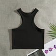 thumbnail image 2 of Lovskoo Knit Summer Tops for Women 2024 Tank Tops Halter Neck Sleeveless Tight Solid Color Camisoles Sports Yoga Elastic Tank Tops Black, 2 of 4